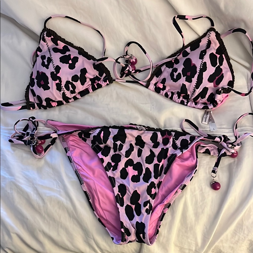Pink Leopard Print Bikini